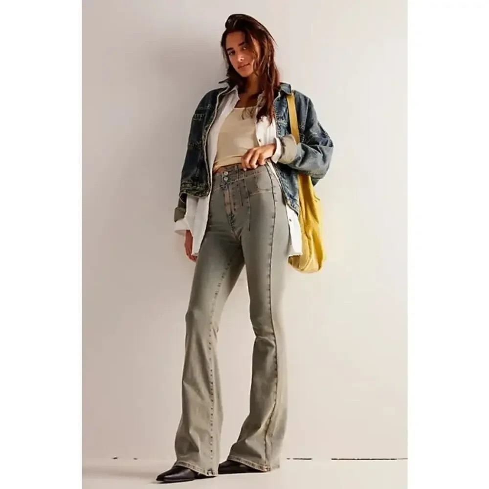 Free People Jayde Flare Jeans Size 30 Neptune Wash High Rise